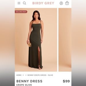 Birdy Grey Benny dress in olive crepe